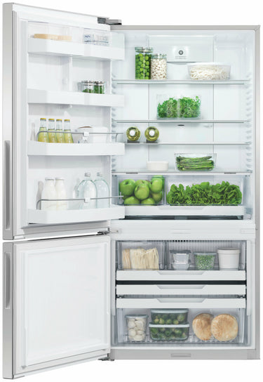 Factory second Fisher & Paykel 494 L Bottom Mount Refrigerator – Stainless Steel (RF522BLPX6)